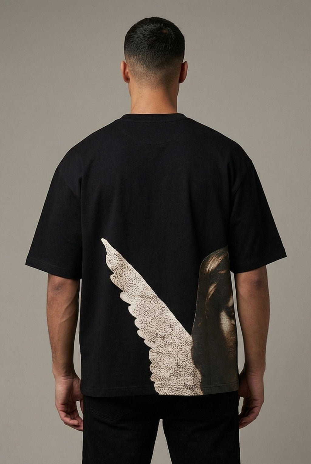HALF ANGEL OVERSIZED AESTHETIC GRAPHIC T-SHIRT
