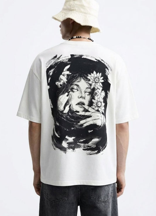 GOTHIC BLOOM OVERSIZED GRAPHIC T-SHIRT