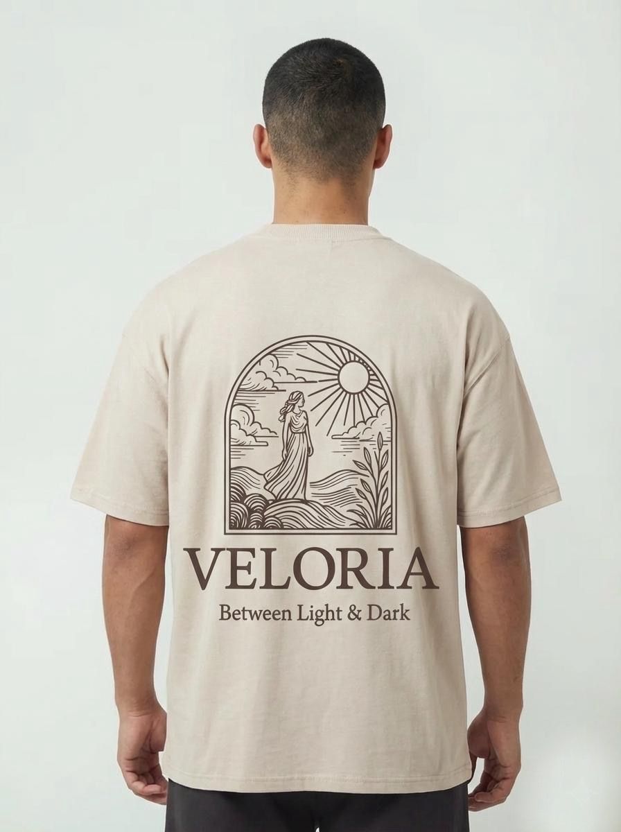 VELORIA LIGHT & DARK OVERSIZED GRAPHIC T-SHIRT