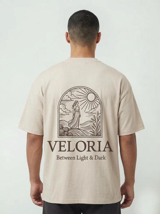 VELORIA LIGHT & DARK OVERSIZED GRAPHIC T-SHIRT